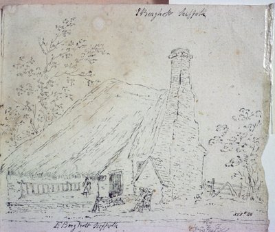 Cabaña en East Bergholt, con un campesino de John Constable